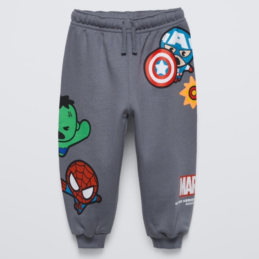 Zara Avengers Marvel Plush Joggers, Size 4 Years Old